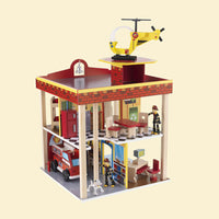 Wooden Fire Station Playset