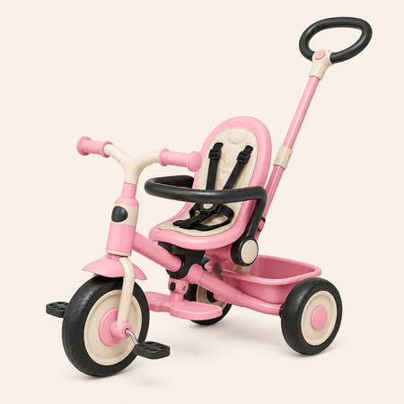 3-in-1 Toddler Tricycle Pink variant image
