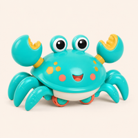 Crawling Crab Baby Toy Bright Cyan Green variant image
