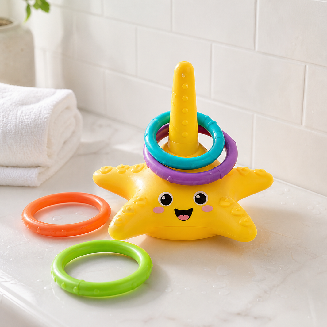 Starfish Ring Toss Bath Toy lifestyle scene image