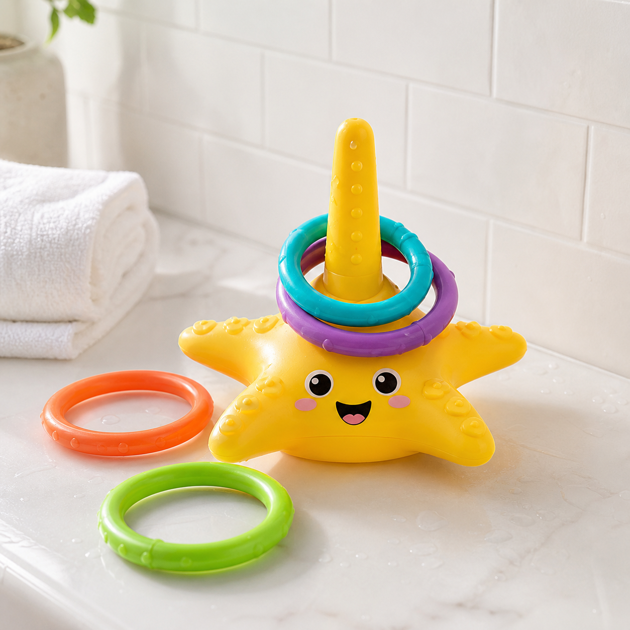Starfish Ring Toss Bath Toy lifestyle scene image