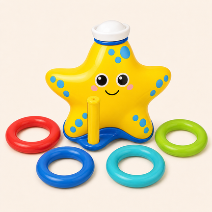 Starfish Ring Toss Bath Toy Yellow variant image