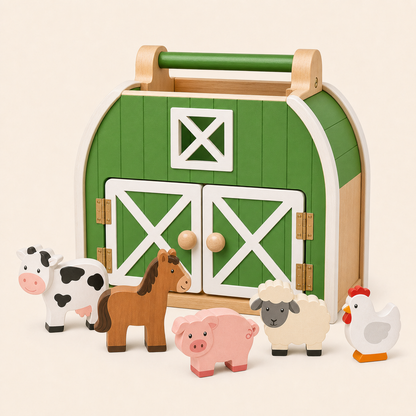 Wooden Barn Toy Green variant image