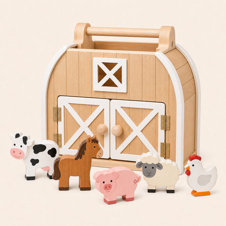 Wooden Barn Toy Natural variant image