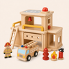Wooden Fire Station Playset Natural variant image