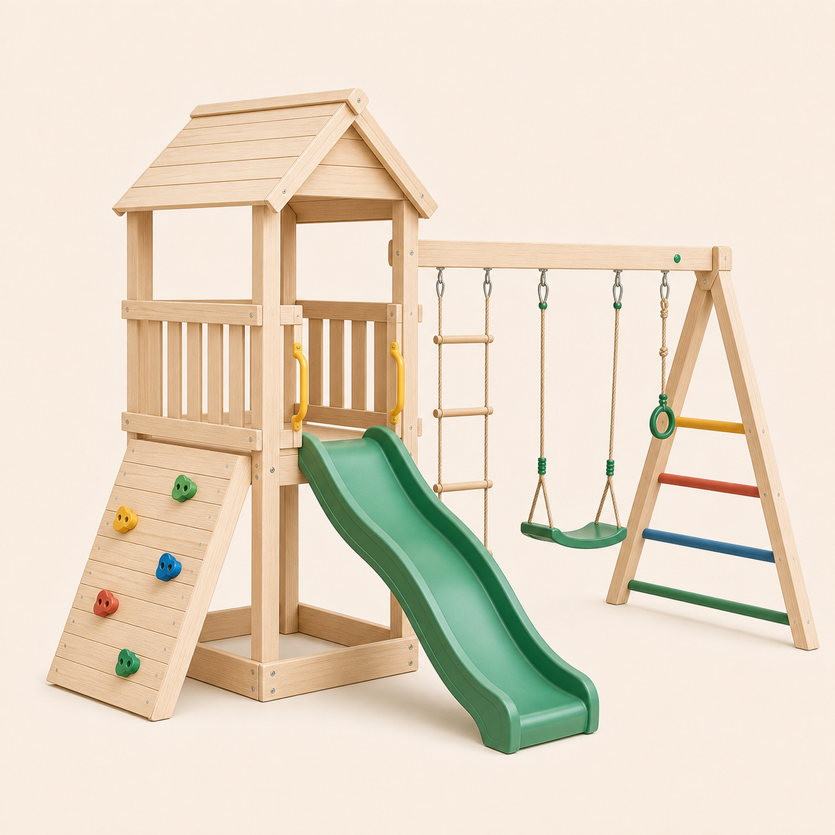 Wooden Outdoor Playset Natural variant image