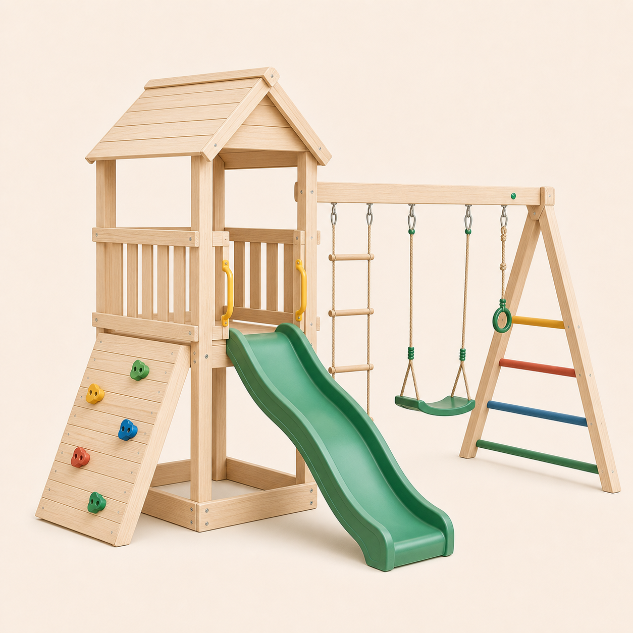 Wooden Outdoor Playset Natural variant image